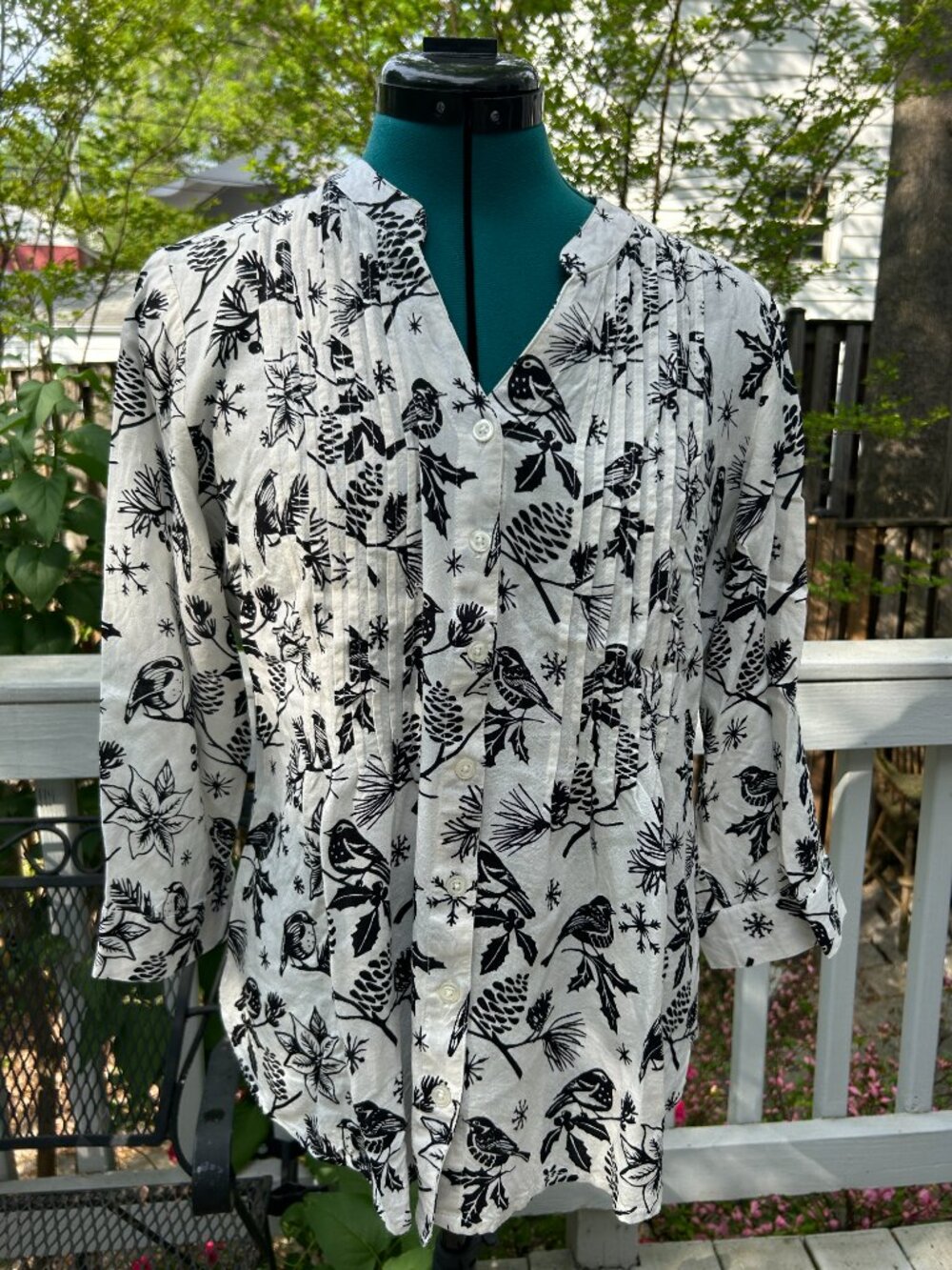 Coldwater Creek bird blouse